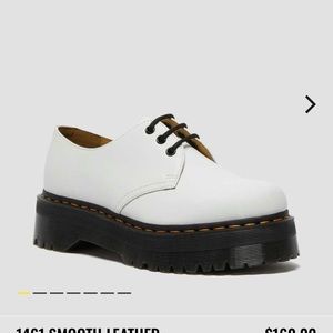 White Doc Marten 1461 Smooth Leather Platform Shoes Oxfords